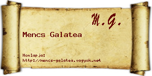 Mencs Galatea névjegykártya